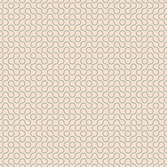 Truchet thin line tile, round shapes seamless pattern. Background with rounded lines. Modern mosaic infinity pattern.