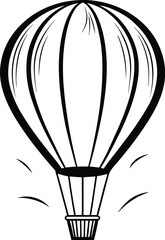 Naklejka premium Hot air balloon silhouette icon, Balloon vector illustration, Air balloon flat design, Flying balloon graphic symbol, Vintage hot air balloon image