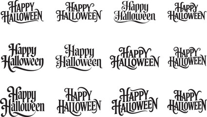 Obraz premium Happy Halloween typography vector art and illustration.