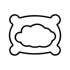 Pillow icon vector illustration, soft cushion for sleeping, rest and relaxation, outline design