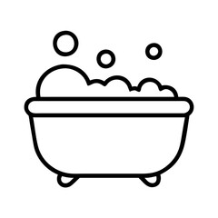 Bathtub with bubbles vector icon illustration for bathroom and spa design and relaxation time