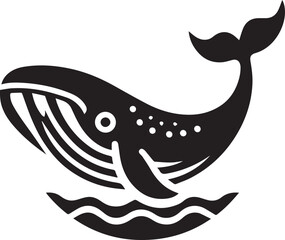 Whale silhouette vector illustration and animal silhouette set
