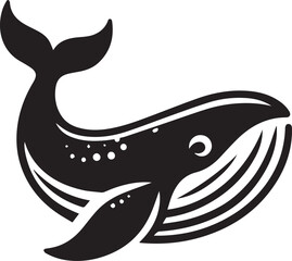 Whale silhouette vector illustration and animal silhouette set
