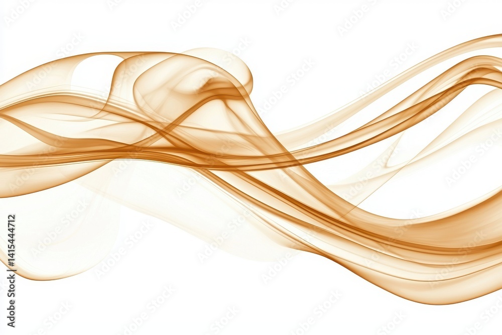 Wall mural abstract fluid wave background with soft flowing lines in brown
