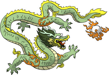 Obraz premium dragon on a white background