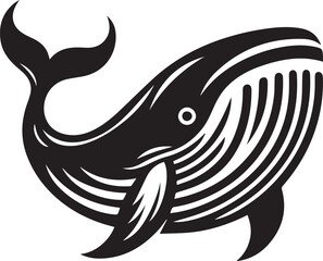 Whale silhouette vector illustration and animal silhouette set
