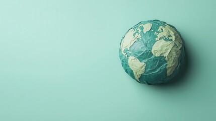 Fototapeta premium Earth shaped from layered green textures, ecofriendly Earth Day visual concept