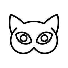Cat mask outline vector illustration for halloween party costume or masquerade ball design