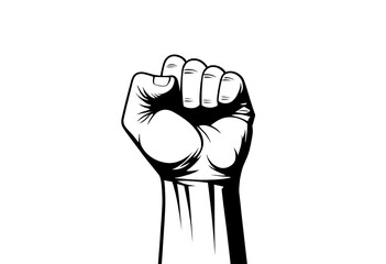 Strong hand clenched in fist symbol design represents labor day concept