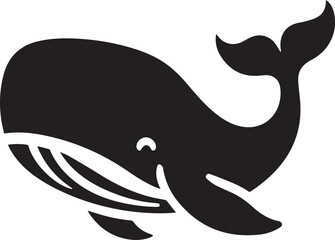 Whale silhouette vector illustration and animal silhouette set
