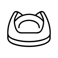Cat bed icon vector illustration comfortable pet bed for cats modern cat bed design element