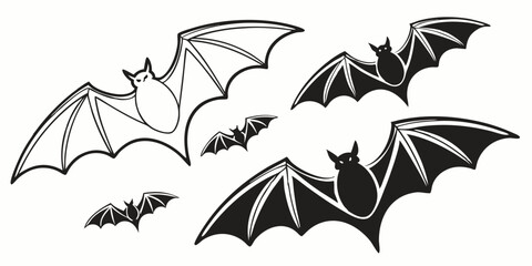 Obraz premium Autumn design with a silhouette of a Halloween bat vector illustration