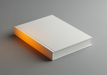 Blank Hardcover Book Mockup on Gray Background