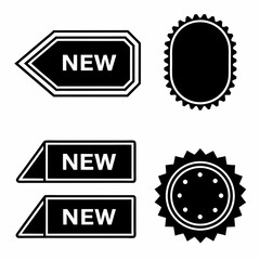 Obraz premium Set of Black Silhouette NEW Label Icons in Various Shapes