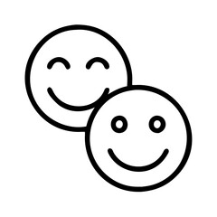 Fototapeta premium Find two happy faces icon vector illustration design for positive emotion and expression concept