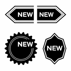 Obraz premium Set of Black Silhouette NEW Label Icons in Various Shapes