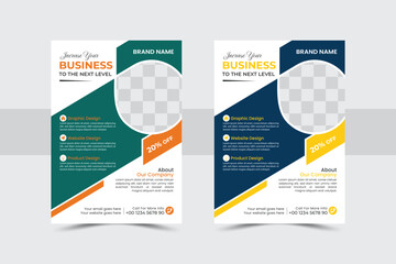 Obraz premium Professional corporate flyer design a4 size template vector for print.