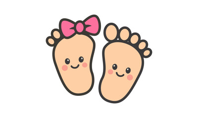 cute baby feet logo