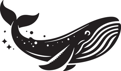 Whale silhouette vector illustration and animal silhouette set

