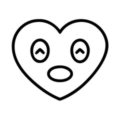 Shocked heart face emoji vector icon illustration for love emotions and expressions design element