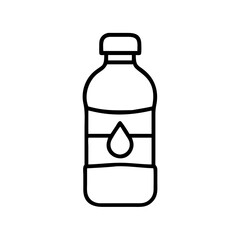 Outline drawing of a plastic water bottle for hydration and healthy lifestyle concept design vector