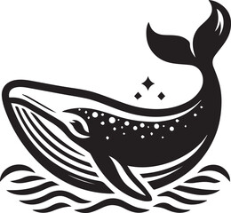 Whale silhouette vector illustration and animal silhouette set
