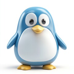 Fototapeta premium penguin toys 3d rendering isolated on white background. Cartoon plastic style icon 