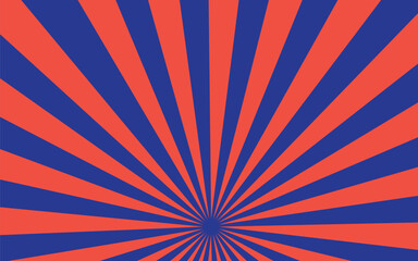 Pop art red burst background. Sunbeam comic book radial lines superhero action explosion lightning blast backdrop with halftone dots. Anime manga retro vintage background 