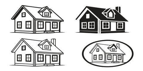 Vector set of houses icons