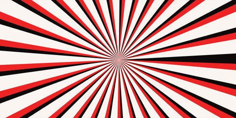 Abstract background with rays retro starburst. Funky ray elements, circle motifs, reminiscent of circus themes. Yellow and white twisted swirl. Spiral radial striped backdrop design. © Design city6