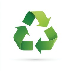 Green recycle symbol illustration on white background isolated on white background