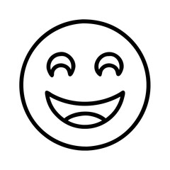 Download free laughing emoji vector icon illustration happy face outline simple expression design
