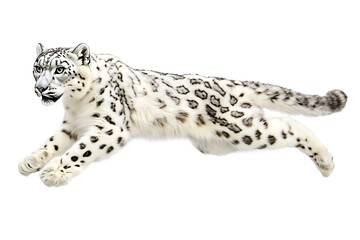 graceful snow leopard leaping