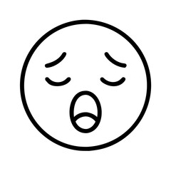 Yawning face emoji svg vector illustration for graphic design and social media content creation online use
