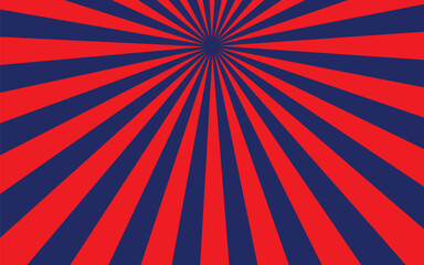 Fototapeta premium Pop art red burst background. Sunbeam comic book radial lines superhero action explosion lightning blast backdrop with halftone dots. Anime manga retro vintage background 