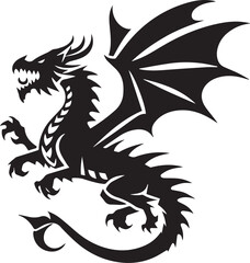 Obraz premium Beautiful Black Dragon Vector Silhouette Art This Is An Editable And Printable Vector Eps File 