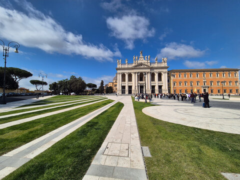 A view of the Basilica of St. John Lateran in Rome, Italy.