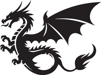 Beautiful Black Dragon Vector Silhouette Art This Is An Editable And Printable Vector Eps File
