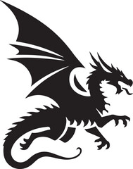 Beautiful Black Dragon Vector Silhouette Art This Is An Editable And Printable Vector Eps File
