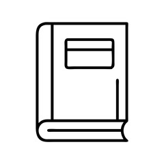 Book outline illustration for education and reading concept with blank cover and spine design