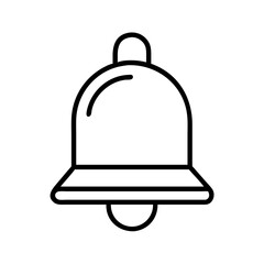 Vector graphic of a simple line art bell icon for notification reminder and alert design