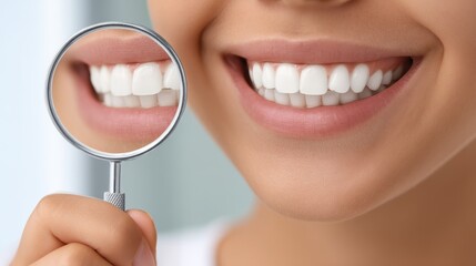 Fototapeta premium Child shows off newly cleaned teeth home bathroom closeup image bright environment eye-level view oral hygiene celebration