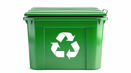 Green Recycling Bin with Isolated.