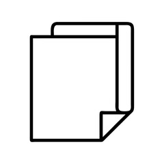 Paper document icon vector illustration, blank page symbol for print and web design element use