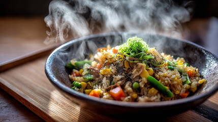 Yakimeshi Japanese fried rice colorful vegetables st