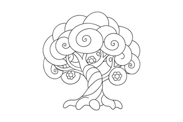 Tree coloring book