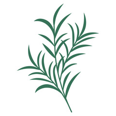 Minimal Green Leaf Branch Vector