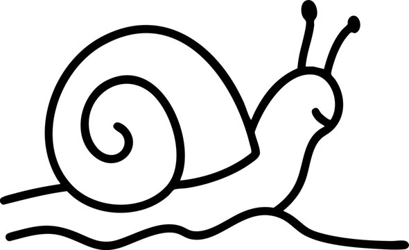 recommend clip art: cute snail doodle with spiral shell and cheerful expression