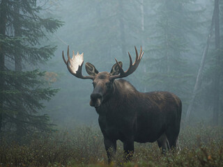 moose in the woods