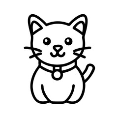 Cute cat outline drawing vector illustration for pet lovers and animal graphic design projects